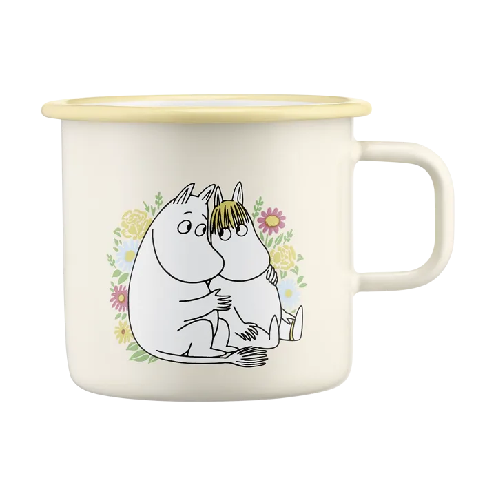 Moomin enamel mug 550 ml - Flowers - Muurla