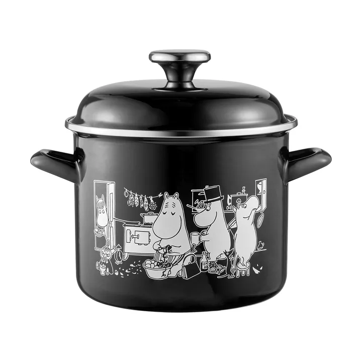 Moomin enamel pot high lid 3.5 L - The Kitchen - Muurla