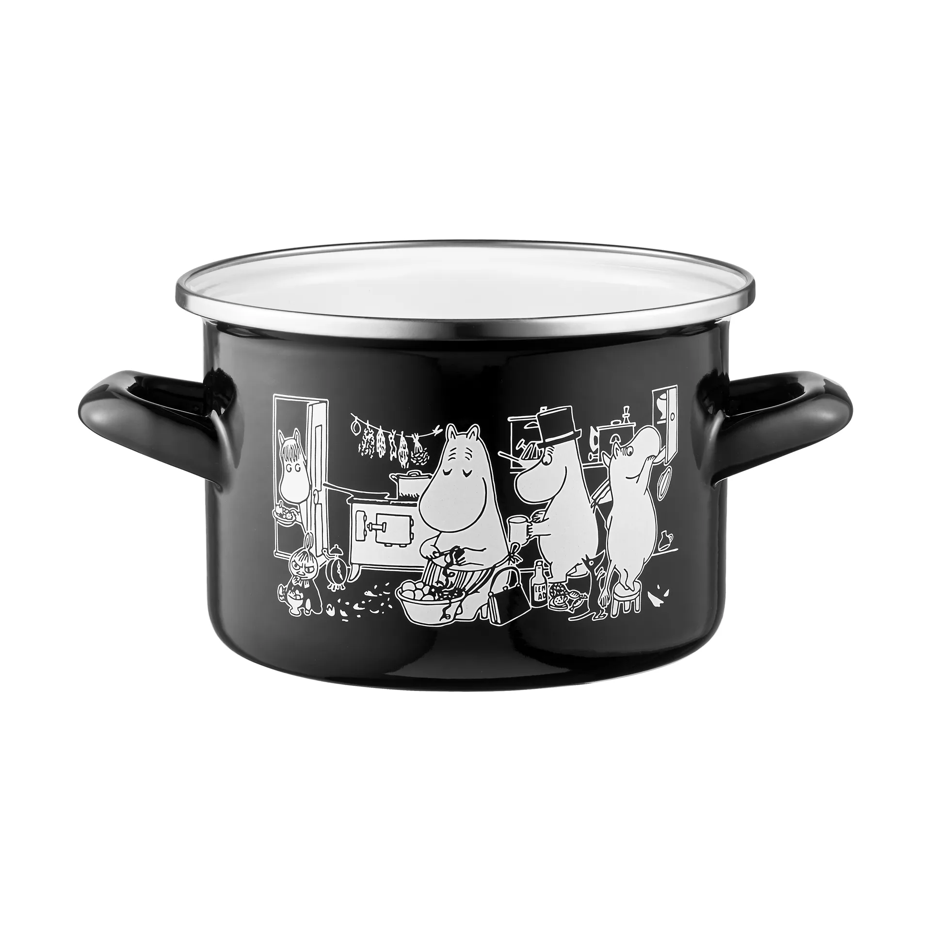 Moomin enamel pot tall lid 1.5 L, The Kitchen Muurla