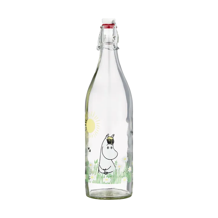 Moomin glass bottle 1 L - Meadow - Muurla