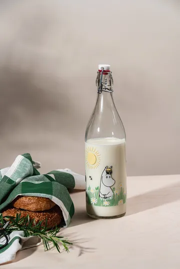 Moomin glass bottle 1 L - Meadow - Muurla