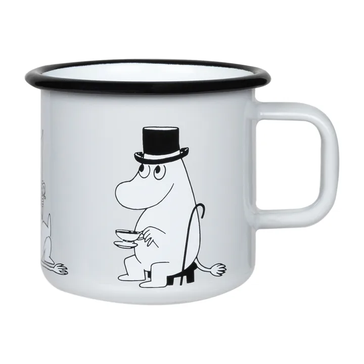 Moomin pappa enamel mug 37 cl - grey - Muurla