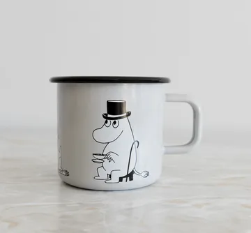 Moomin pappa enamel mug 37 cl - grey - Muurla