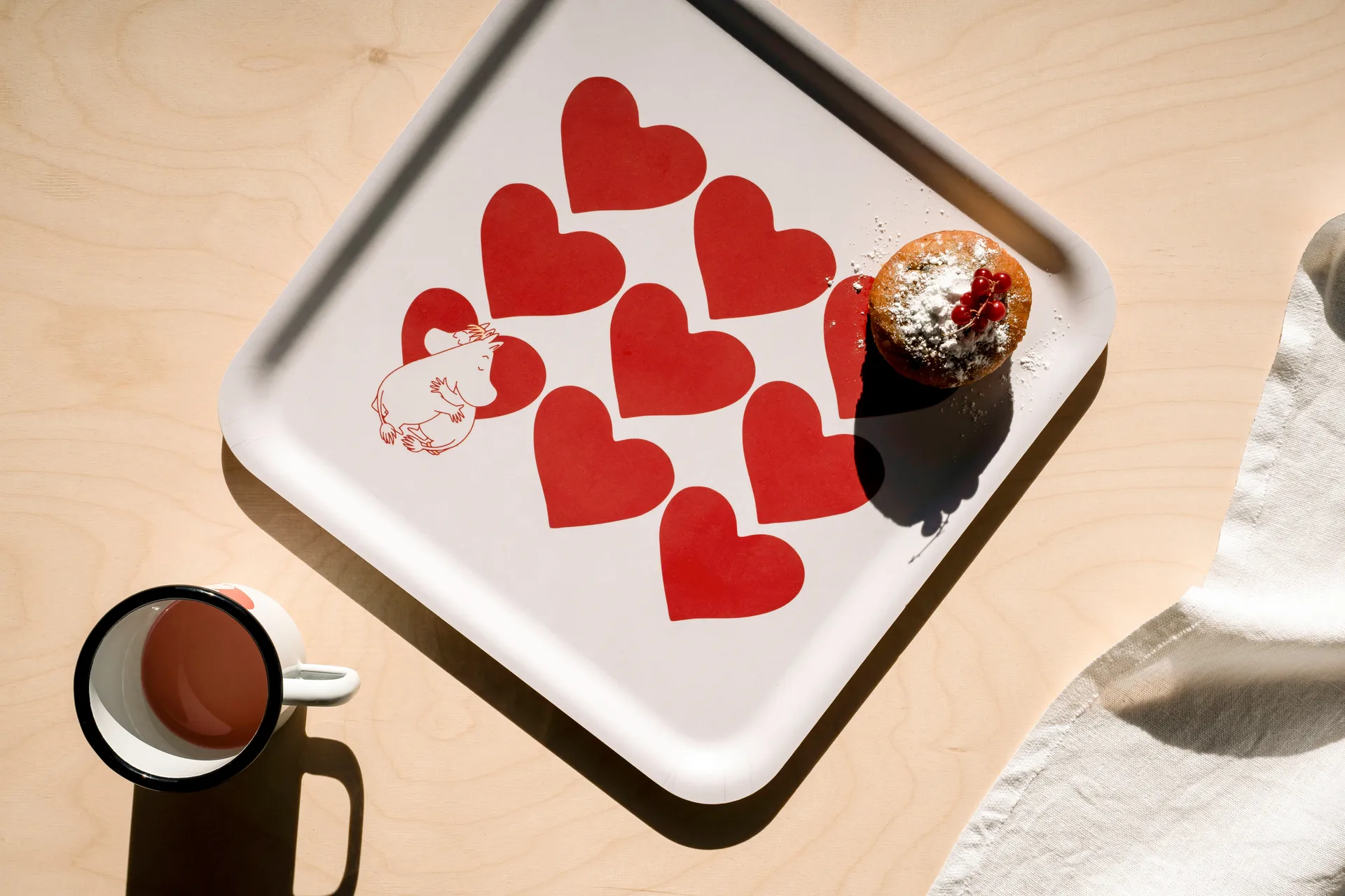 Moomin tray 33x33 cm, Heart Muurla