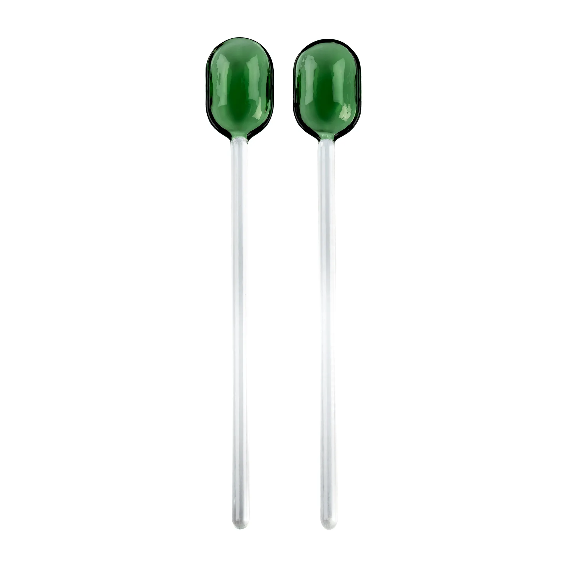 Muurla salad cutlery glass 2-pack, Green-clear Muurla