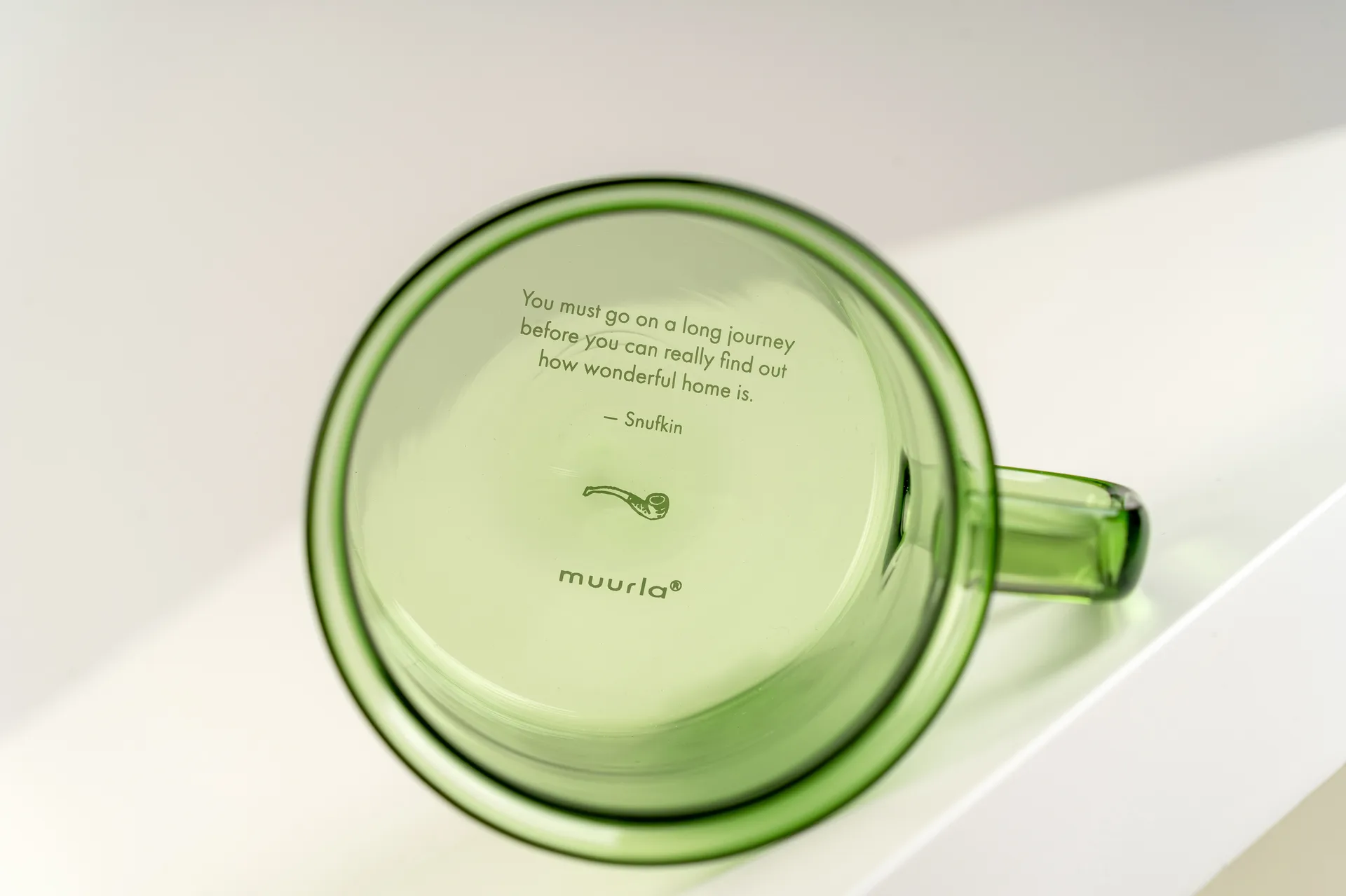 Snufkin glass mug 35 cl, Green Muurla