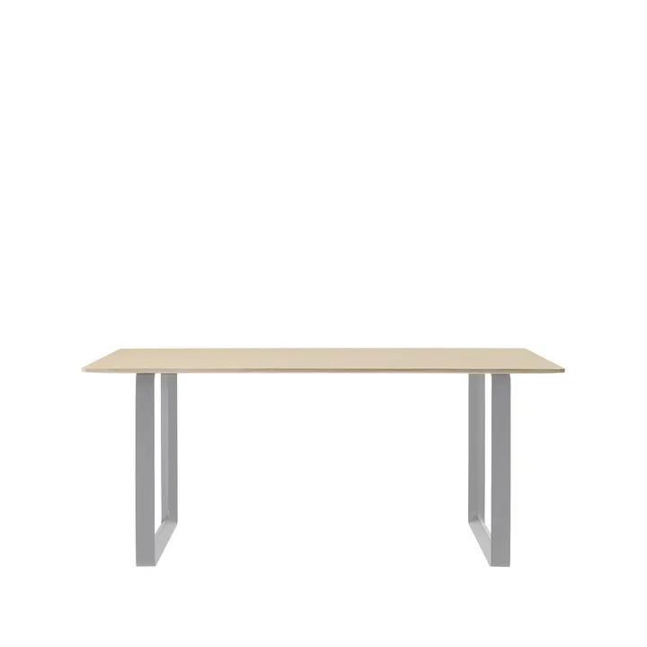 70/70 dining table 170x85 cm - Oak veneer-Plywood-Grey - Muuto