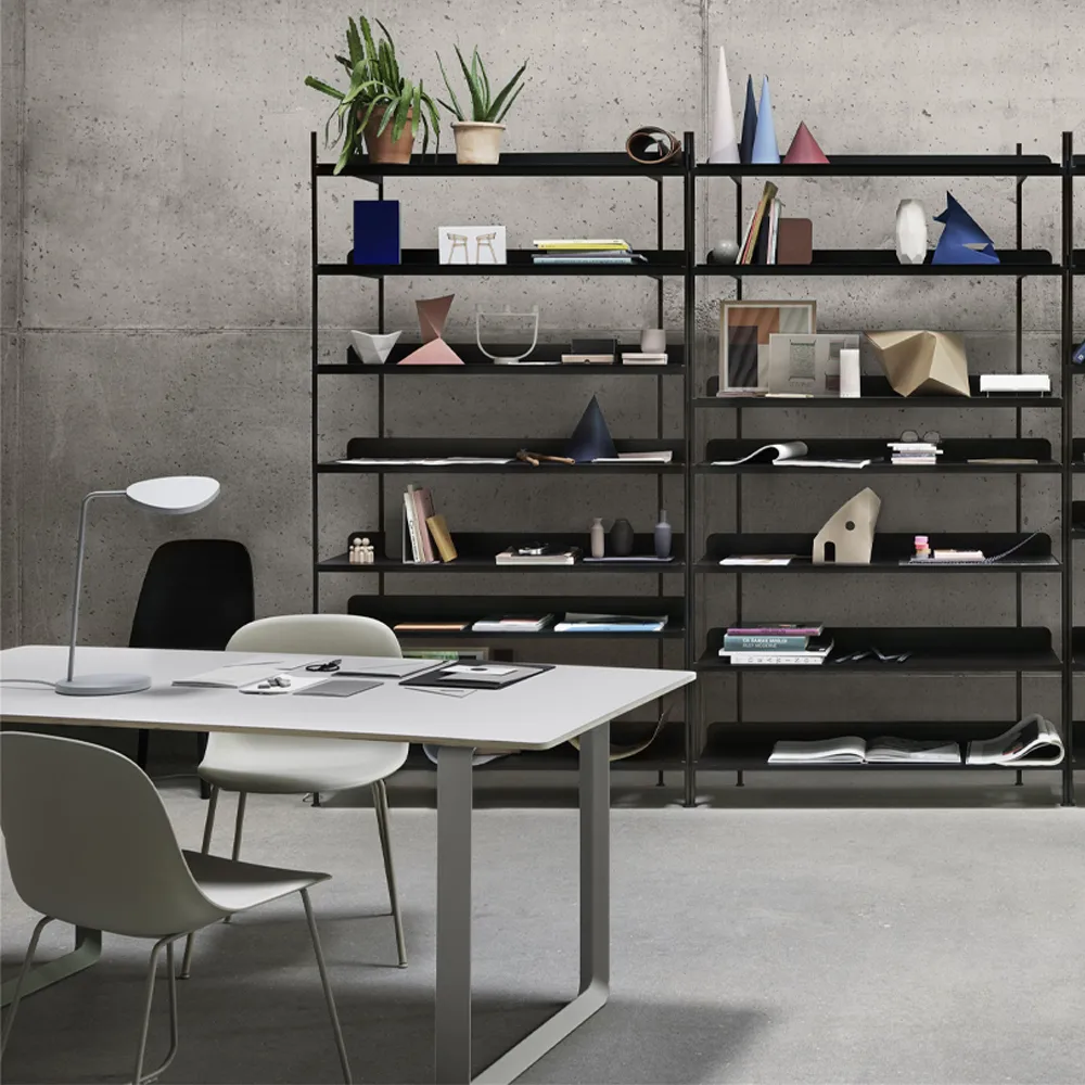 70/70 dining table 170x85 cm, Solid smoked oak-Black Muuto