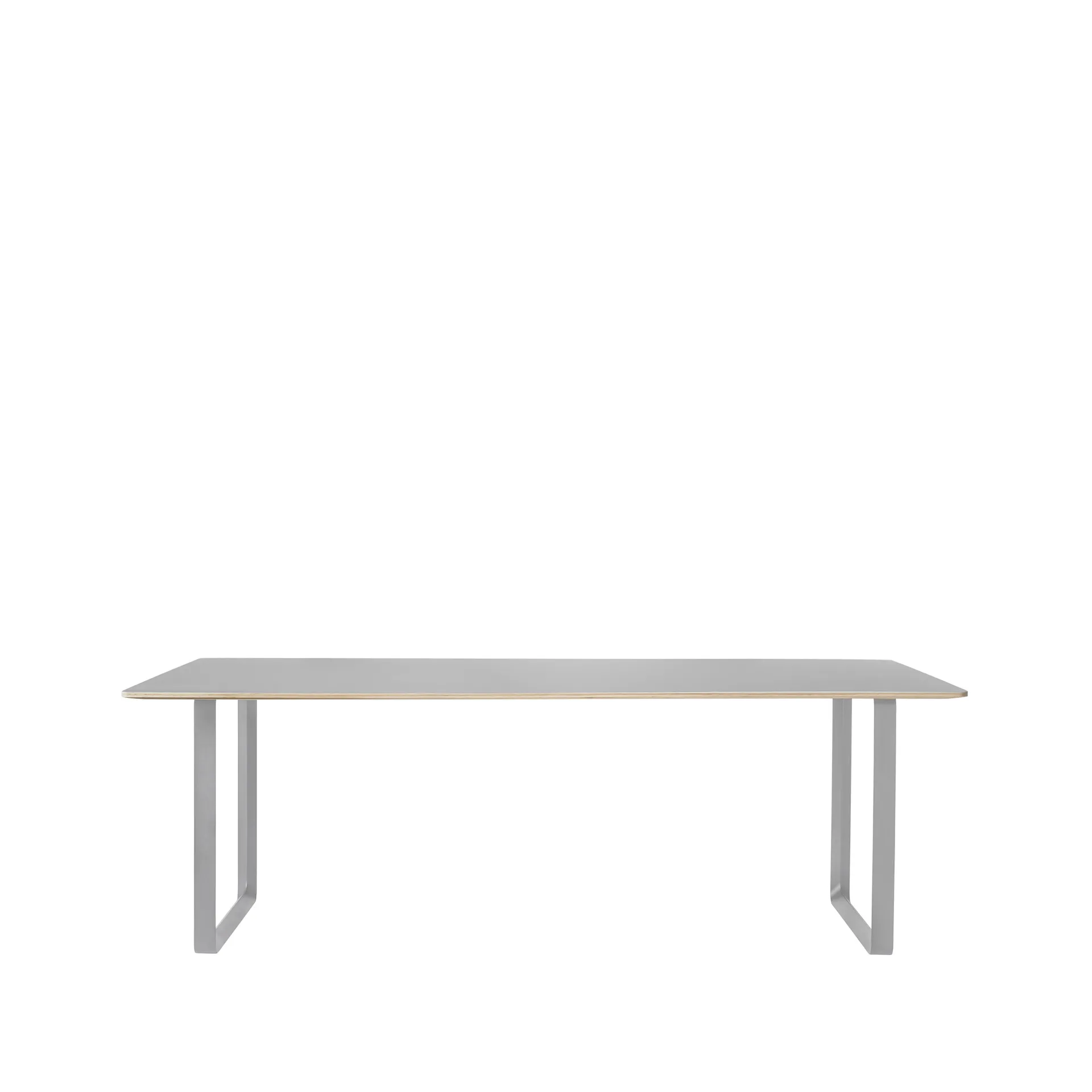 70/70 dining table 225x90 cm, Grey linoleum-Plywood-Grey Muuto