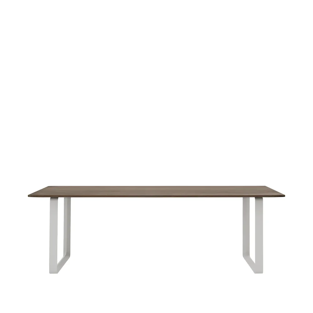 70/70 dining table 225x90 cm, Solid smoked oak-Grey Muuto