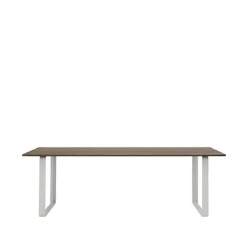 70/70 dining table 225x90 cm - Solid smoked oak-Grey - Muuto