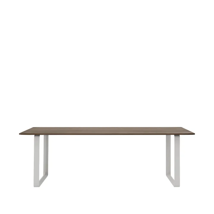 70/70 dining table 225x90 cm - Solid smoked oak-Grey - Muuto