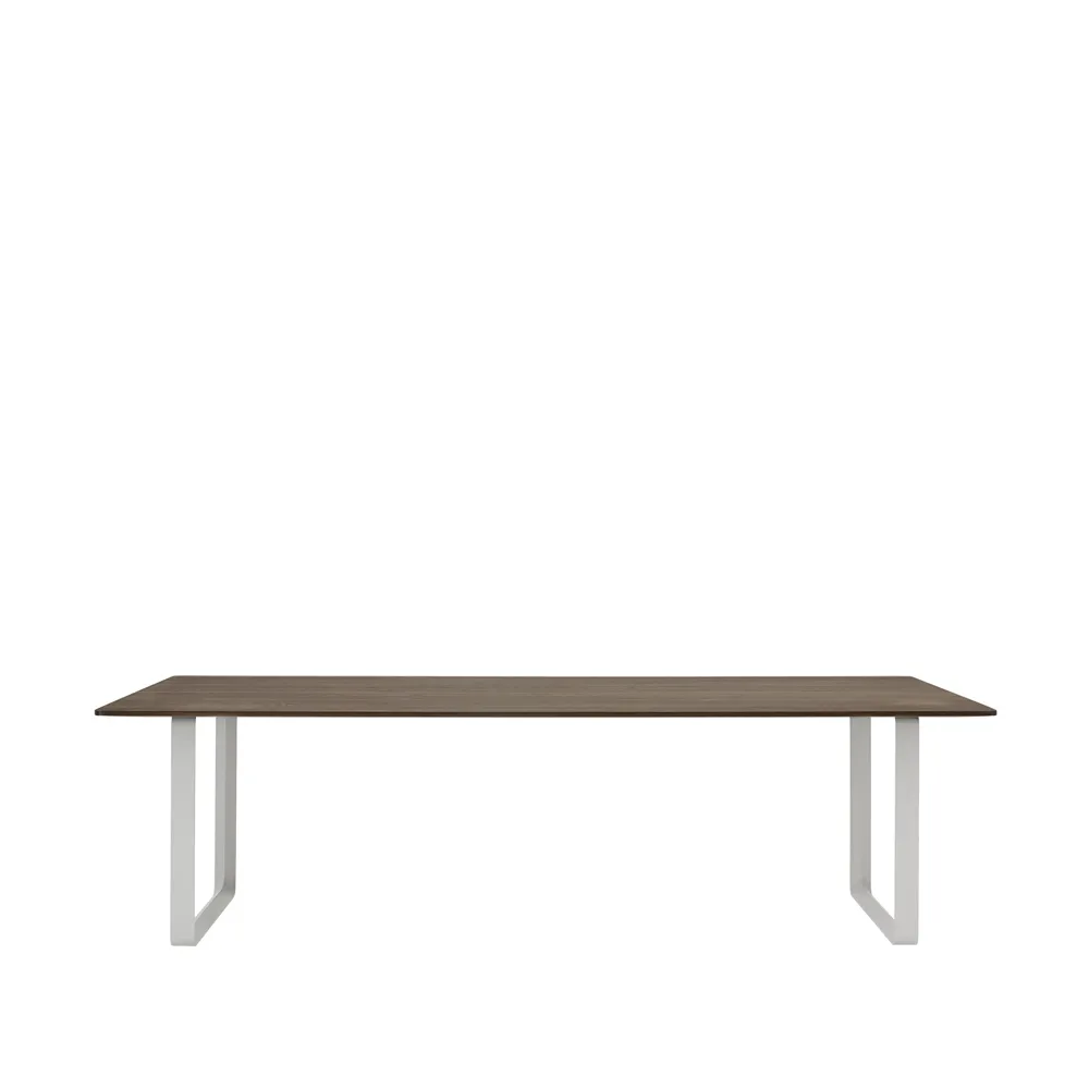 70/70 dining table 255x108 cm, Solid smoked oak-Grey Muuto