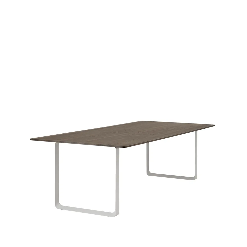 70/70 dining table 255x108 cm, Solid smoked oak-Grey Muuto