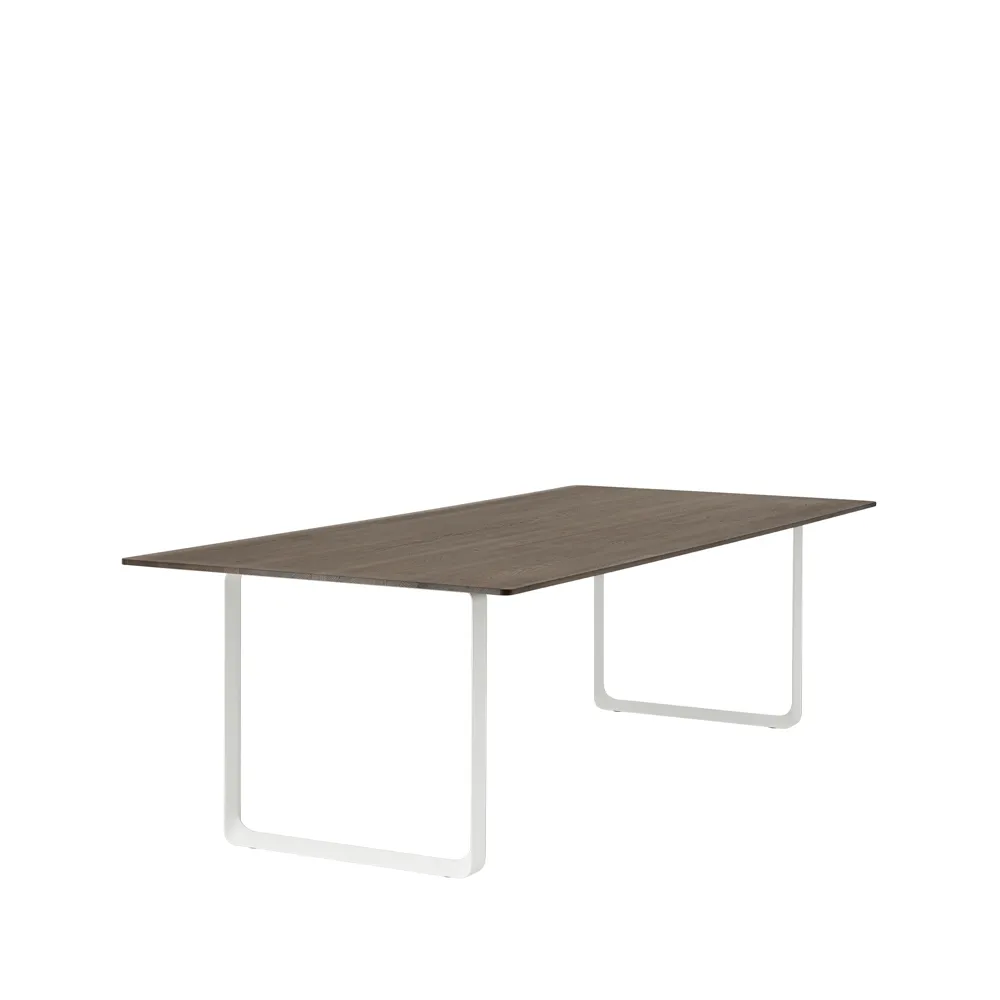 70/70 dining table 255x108 cm, Solid smoked oak-White Muuto