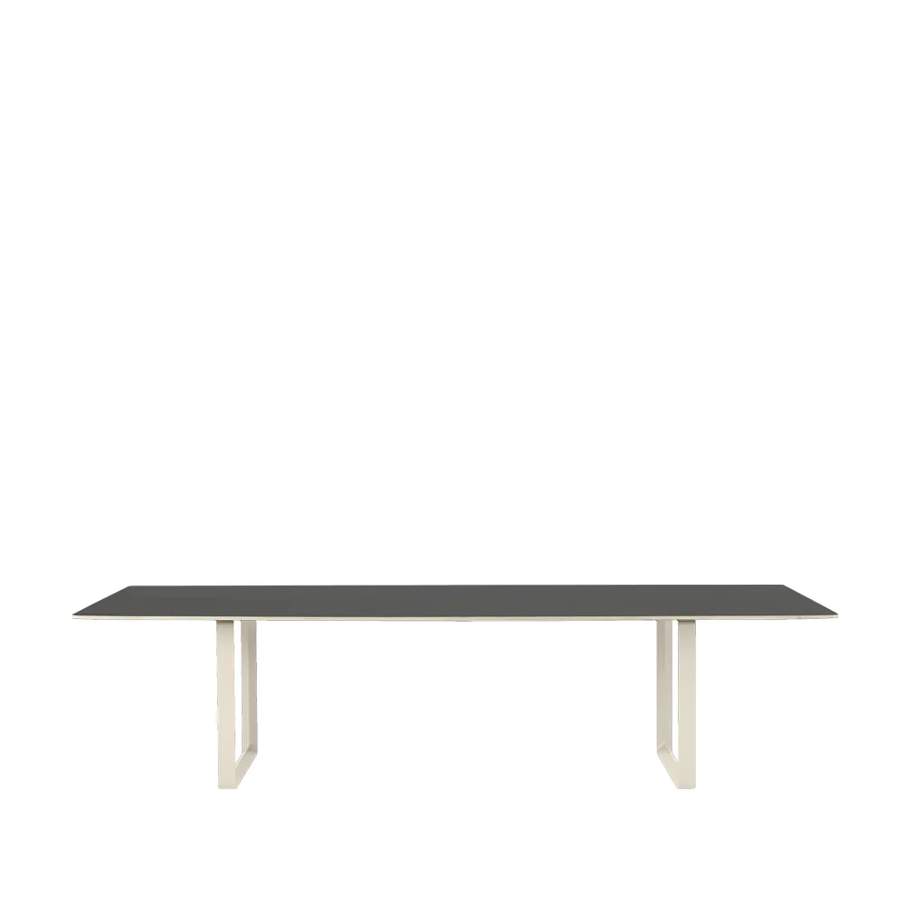 70/70 dining table 295x108 cm, Black linoleum-Plywood-Sand Muuto
