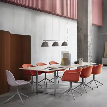 70/70 dining table 295x108 cm - Oak veneer-Plywood-Grey - Muuto