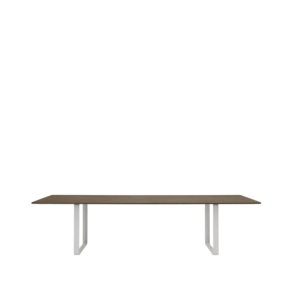 70/70 dining table 295x108 cm, Solid smoked oak-Grey Muuto