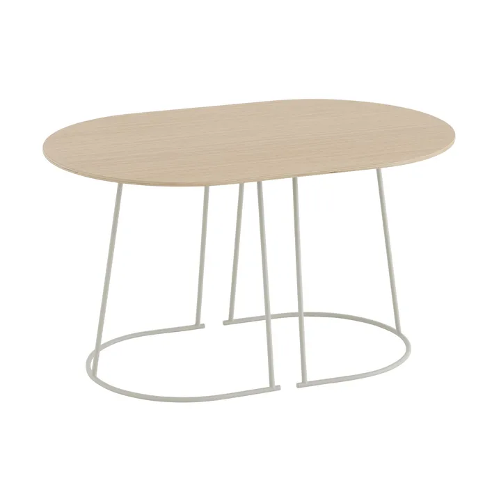 Airy sofa table S - Lacquered oak veneer-off white - Muuto