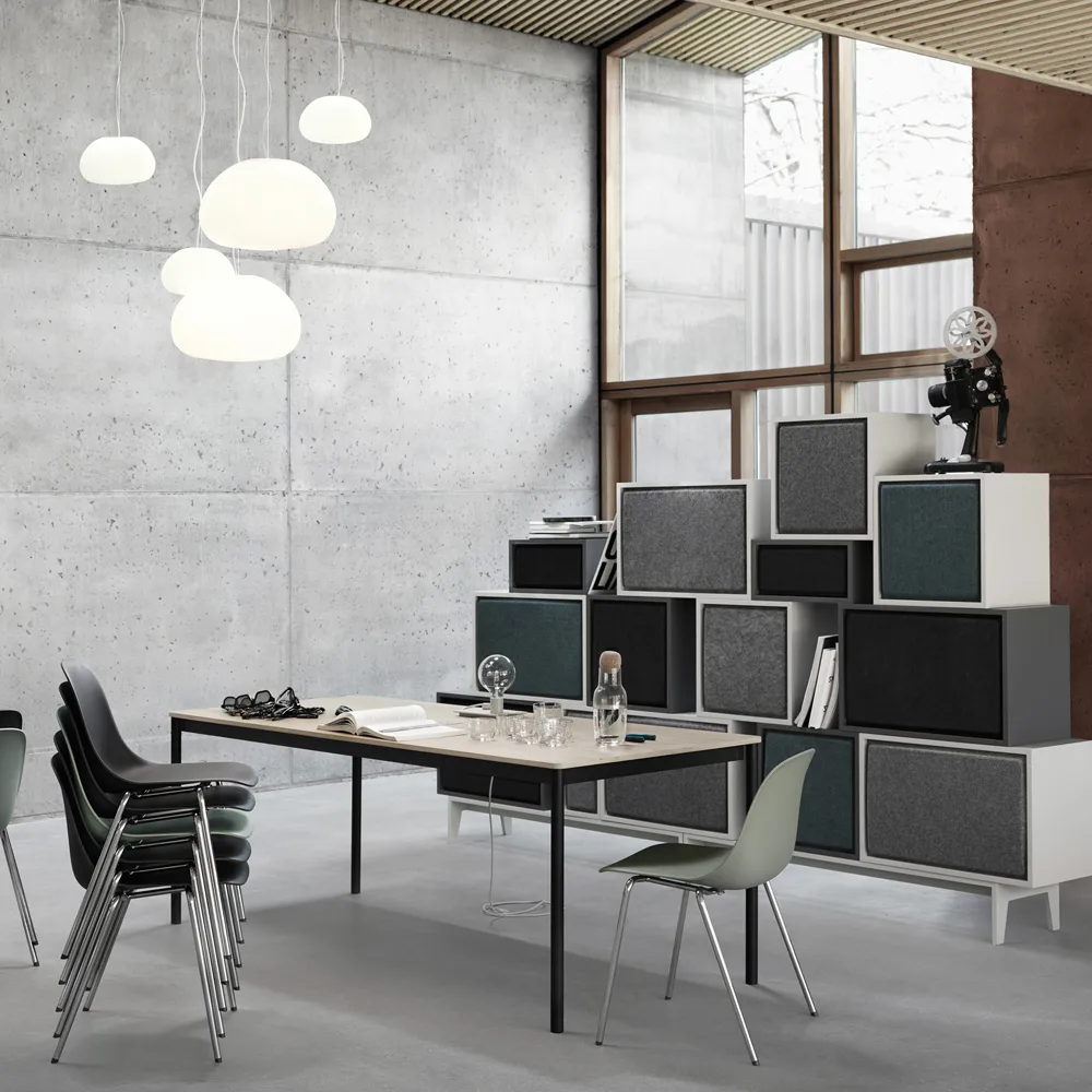 Base dining table, White. plywood edge. 190x85cm Muuto