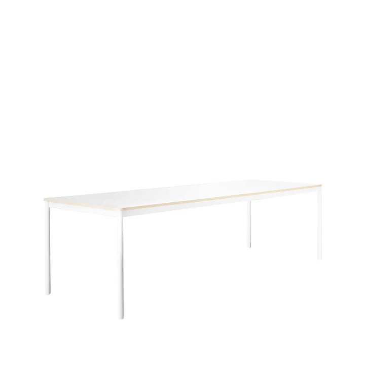 Base dining table - White. plywood edge. 250x90 cm - Muuto