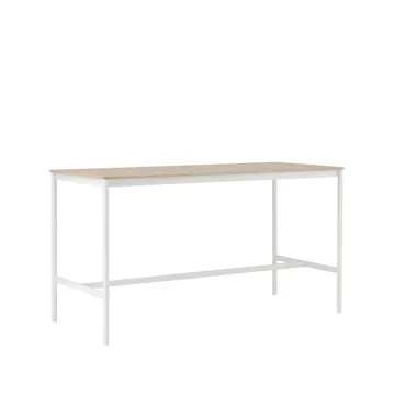 Base high bar table - Oak, white legs, plywood edge, b85 l190 h105 - Muuto