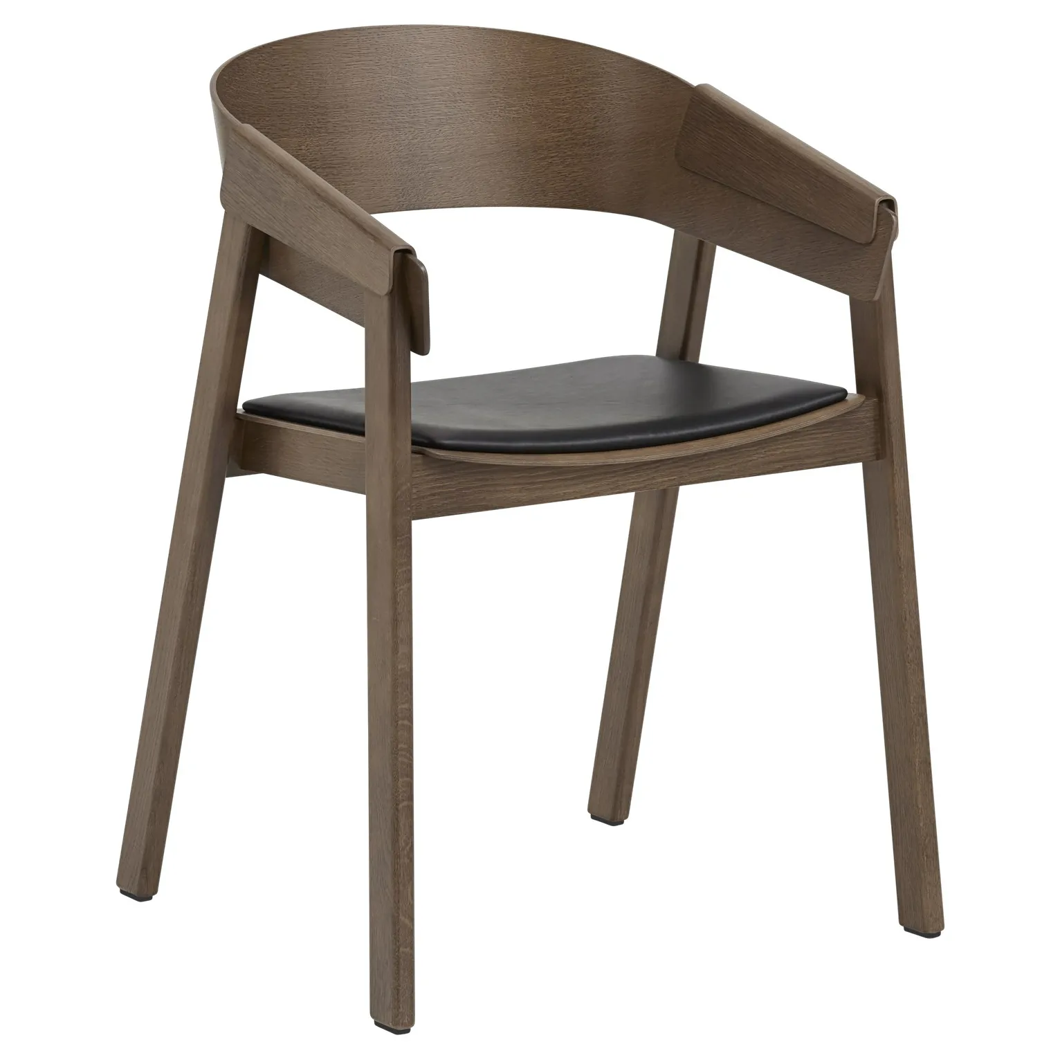 Cover Armchair leather, Black-stained dark brown Muuto