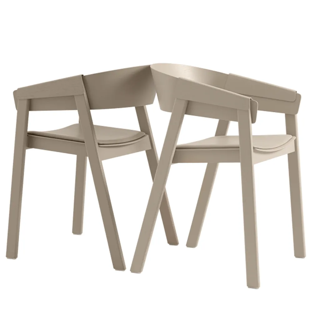 Cover chair upholstered seat, Refine leather cognac-Oak Muuto