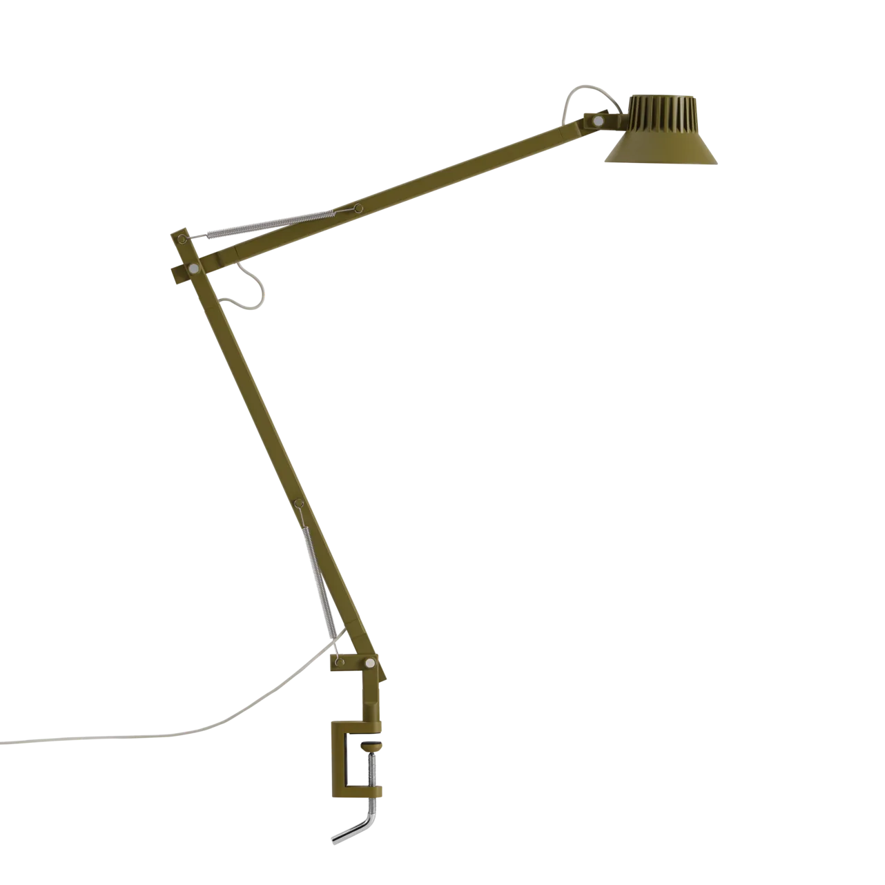 Dedicate L2 table lamp with clamp, Brown Green Muuto