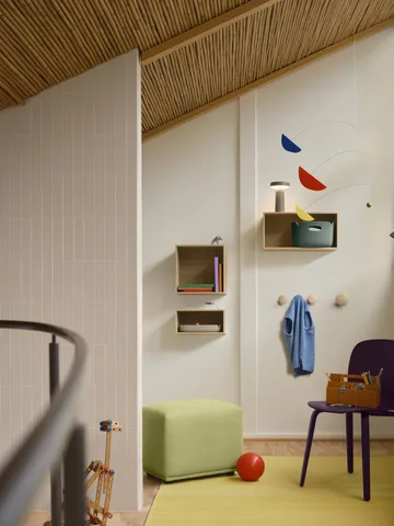 Dots Wood coat hook - Yellow-beige, Ø9 cm - Muuto