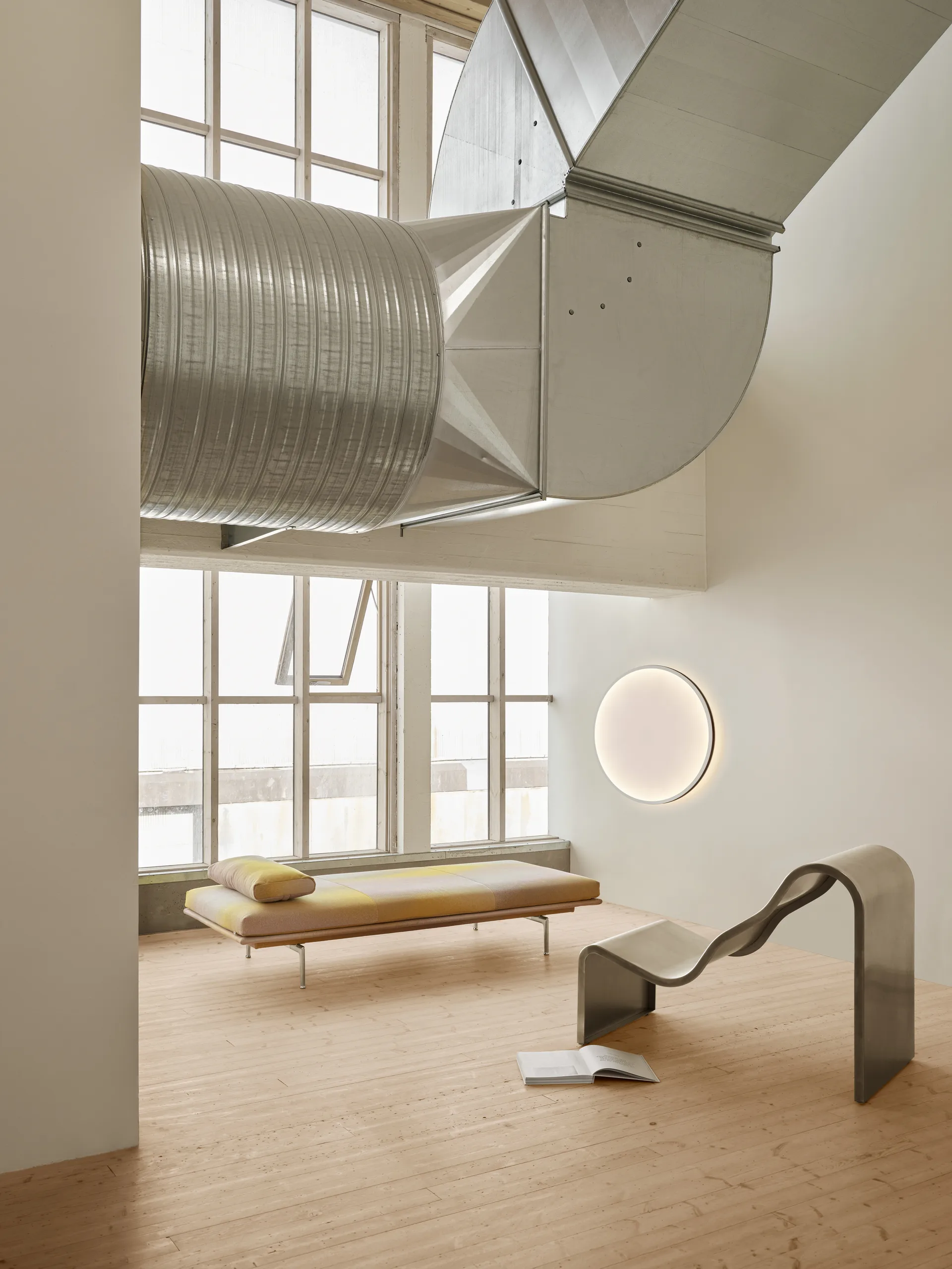 Dream View bench, Brushed steel, 60 cm Muuto