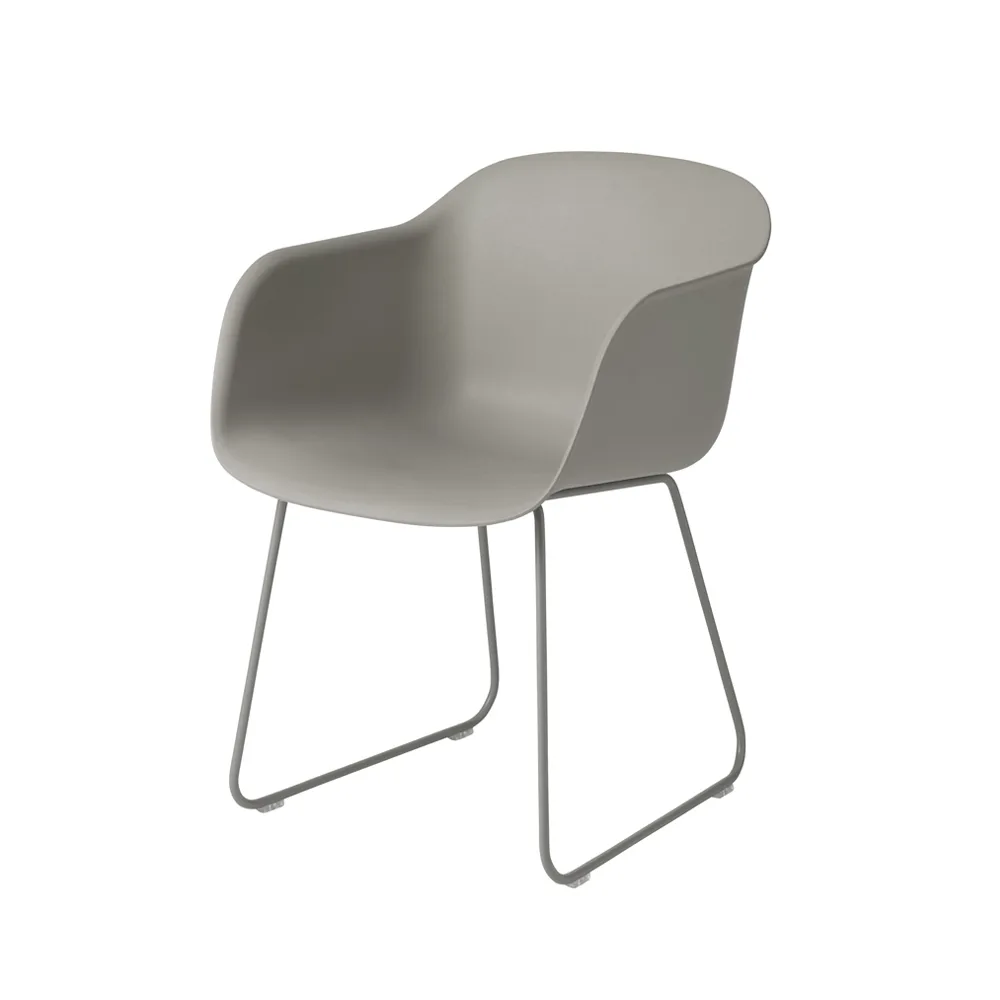 Fiber armchair sled base, Grey, grey sled base Muuto