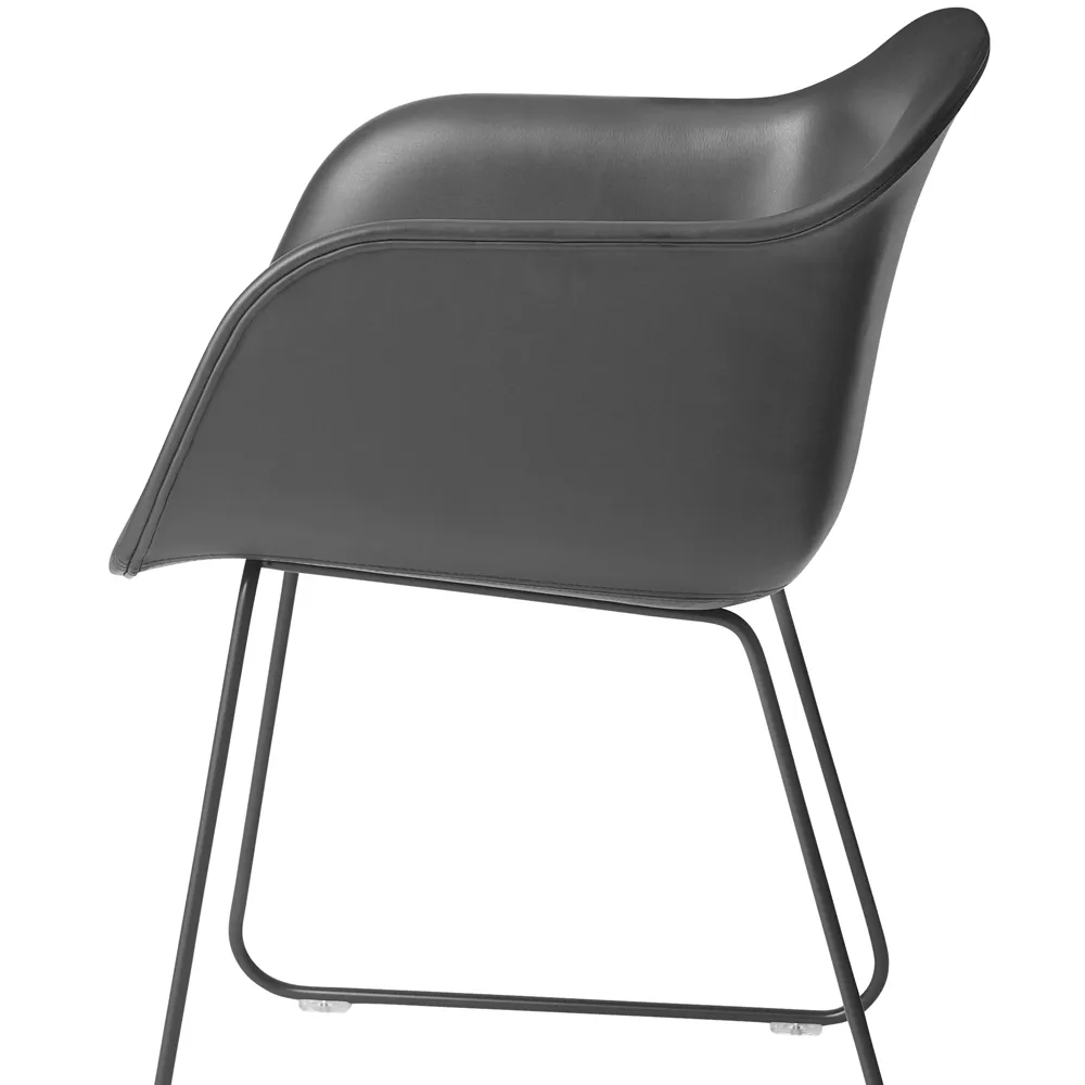 Fiber armchair sled base, Natural white, white sled base Muuto