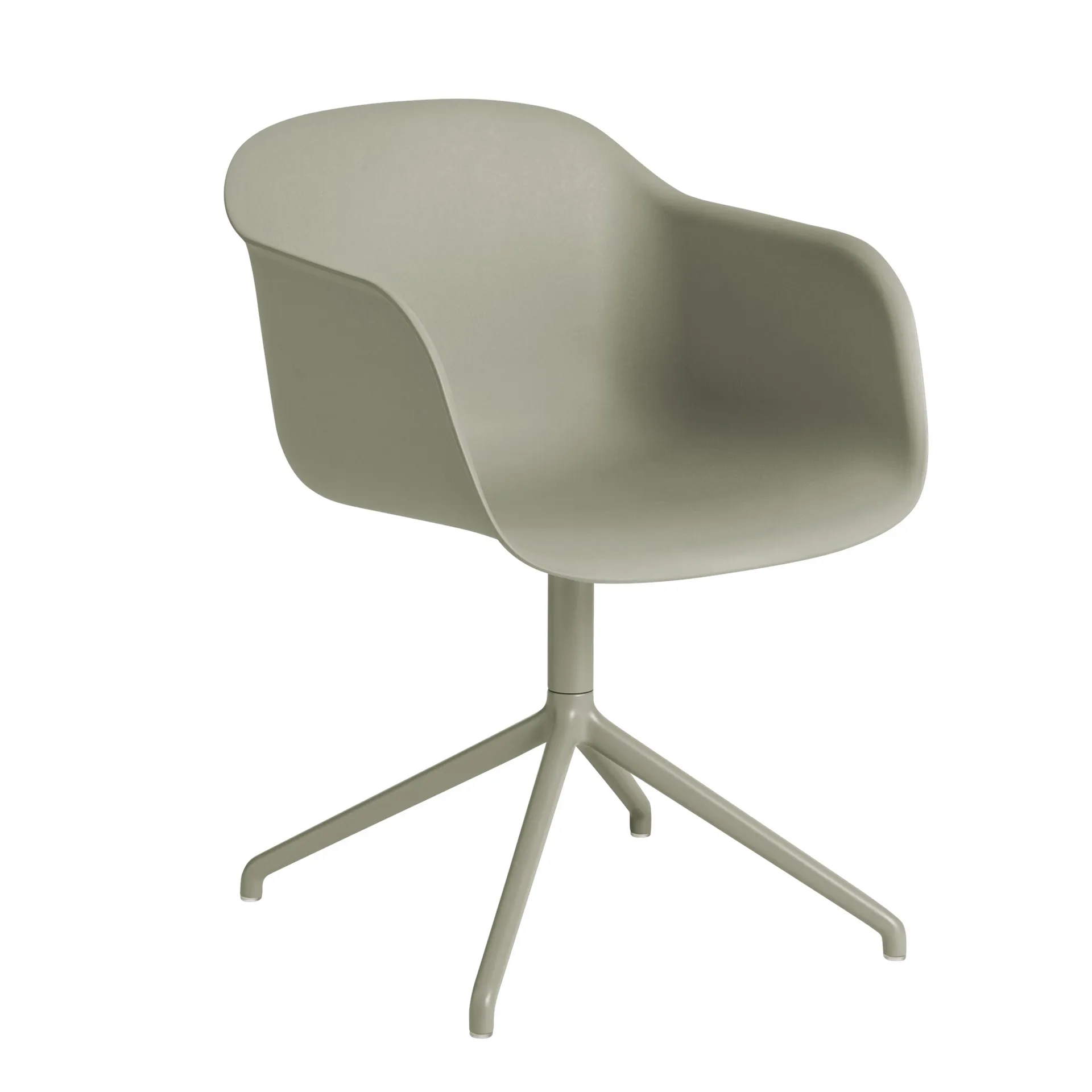 Fiber armchair swivel base office chair, Dusty green (plastic) Muuto