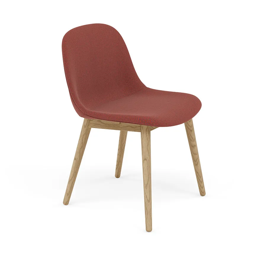 Fiber Side Chair with wooden legs, Re-wool 558-oak Muuto