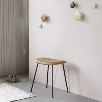 Fiber stool - Dusty green, dark brown stained legs wooden legs - Muuto