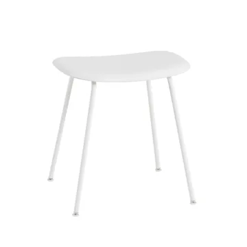 Fiber stool - White, white steel stand - Muuto