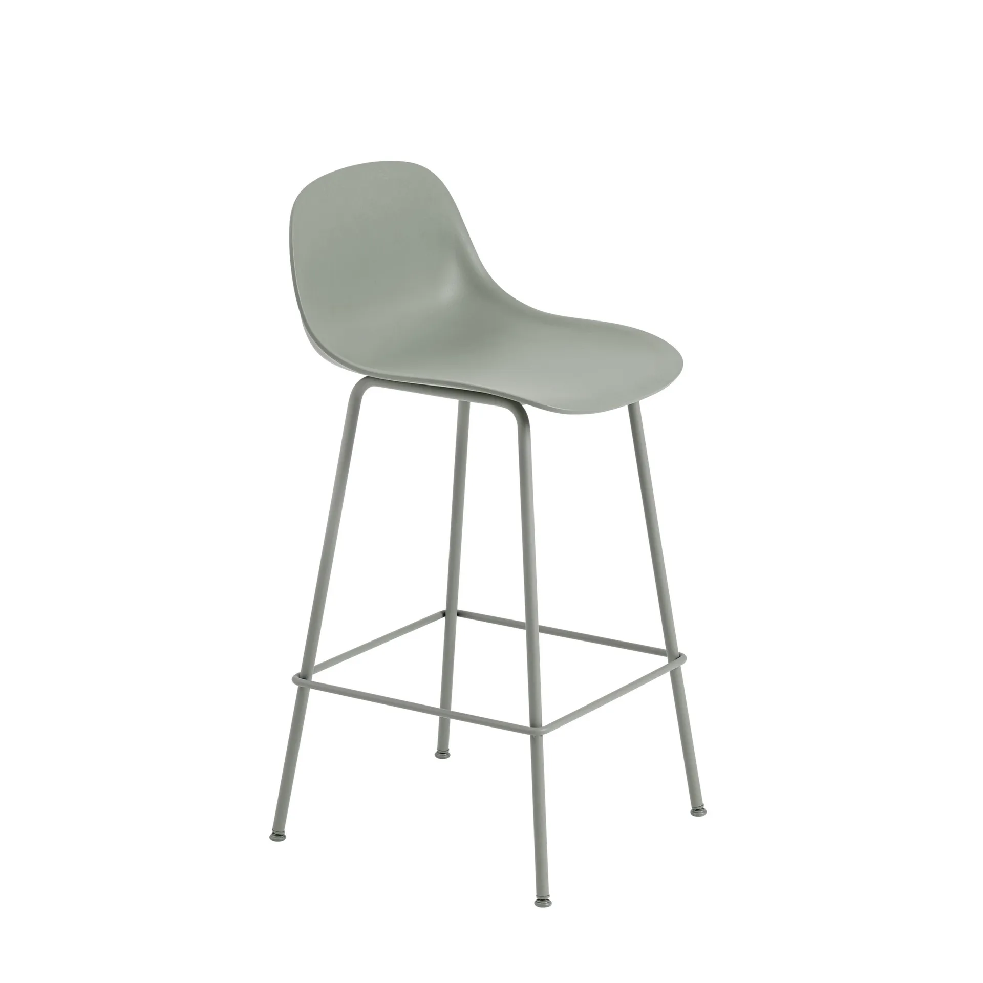 Fiber Tube Bar Chair With Back Rest 65 Cm, dusty green Muuto