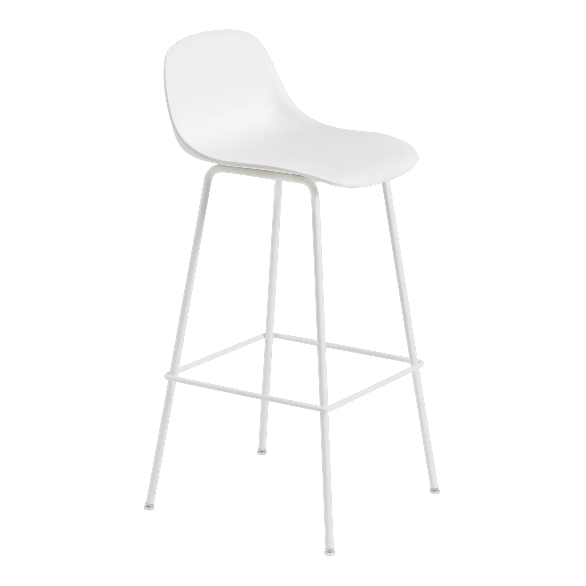 Fiber Tube Bar Chair With Back Rest 75 Cm, White Muuto