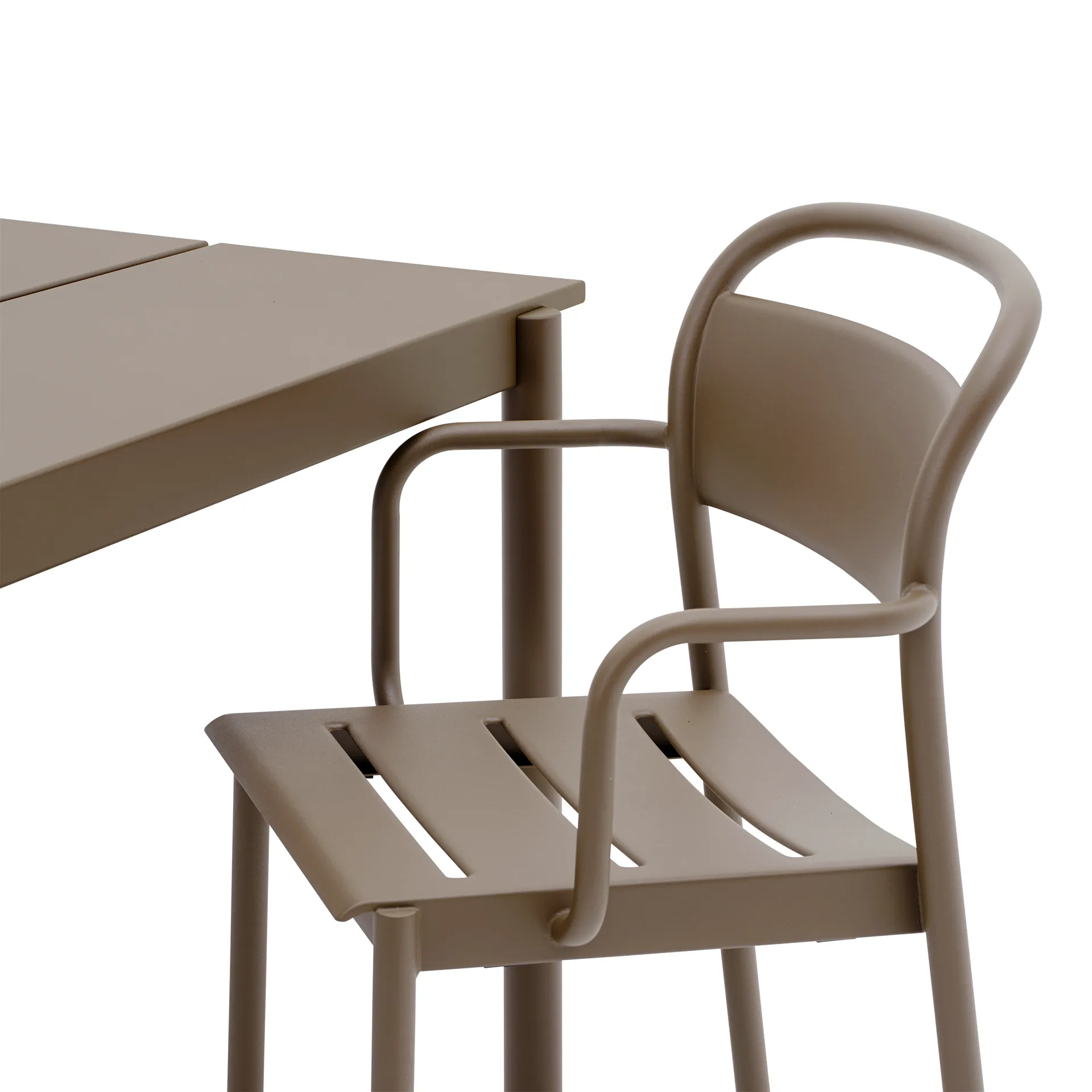 Linear steel armchair, Taupe Muuto