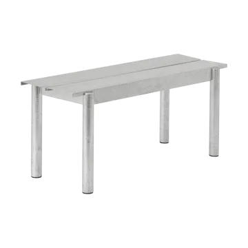Linear steel bench 110 cm - Warm galvanized steel - Muuto
