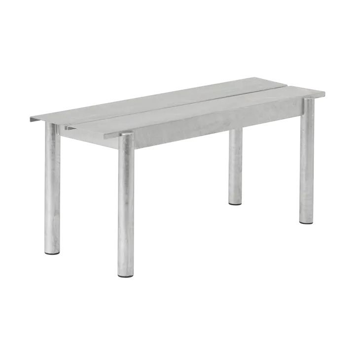 Linear steel bench 110 cm - Warm galvanized steel - Muuto