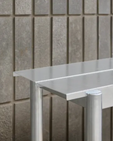 Linear steel bench 110 cm - Warm galvanized steel - Muuto