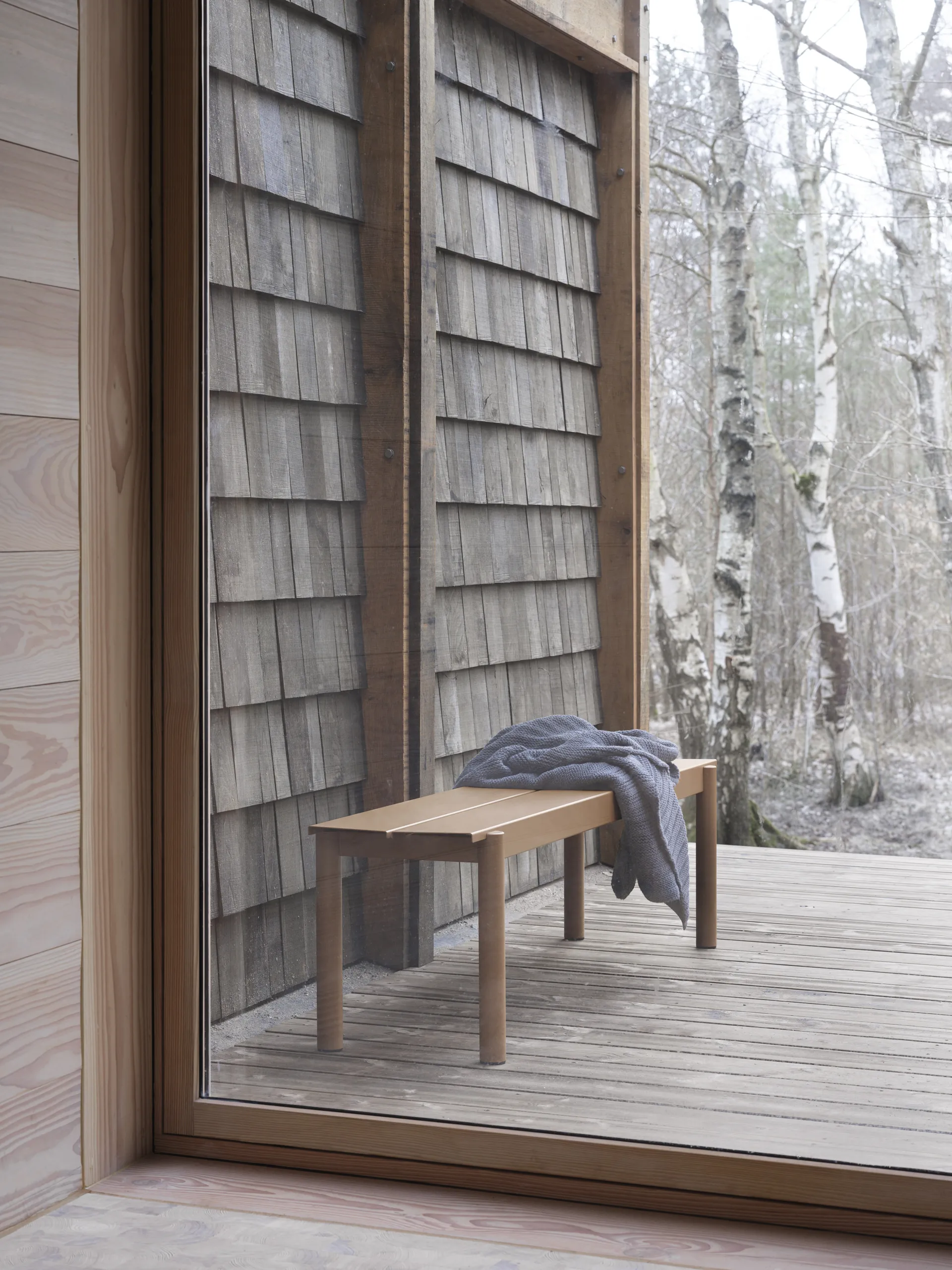 Linear steel bench 170 cm, Burnt orange Muuto
