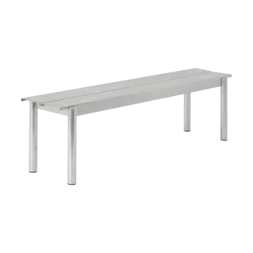 Linear steel bench 170 cm - Warm galvanized steel - Muuto