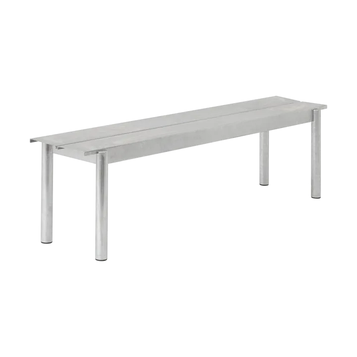 Linear steel bench 170 cm - Warm galvanized steel - Muuto