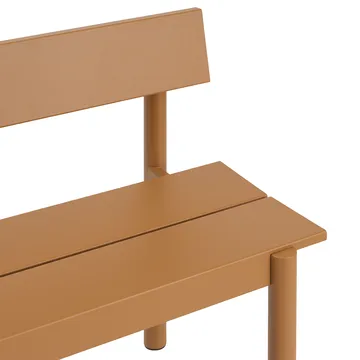 Linear Steel bench with backrest - Burnt orange, 110x34 cm - Muuto