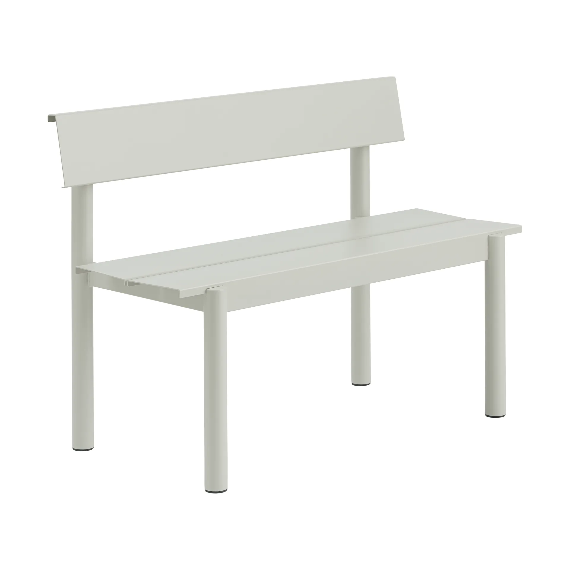 Linear Steel bench with backrest, Grey, 110x34 cm Muuto