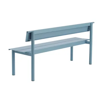 Linear Steel bench with backrest - Pale blue, 170x34 cm - Muuto