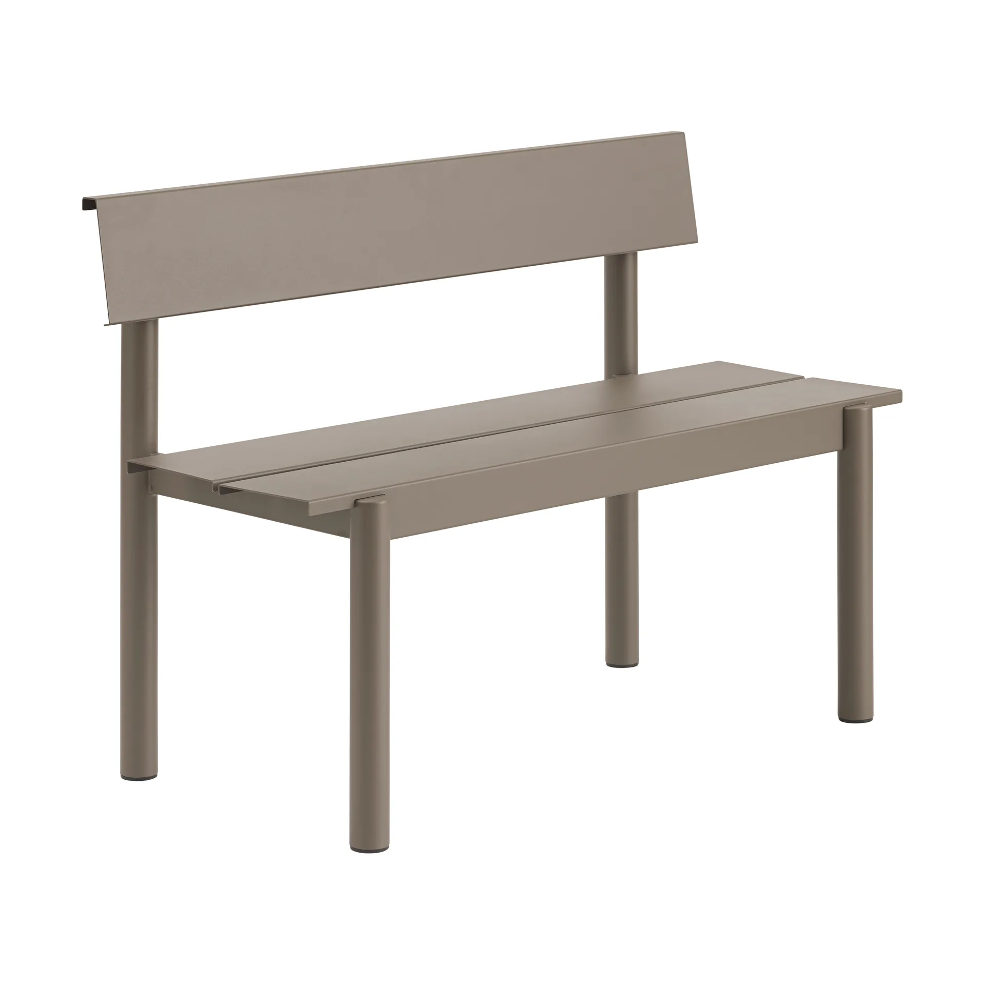 Linear Steel bench with backrest, Taupe, 110x34 cm Muuto